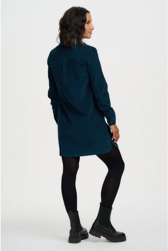 Sugarhill Brighton Ethel cord shirt dress in teal