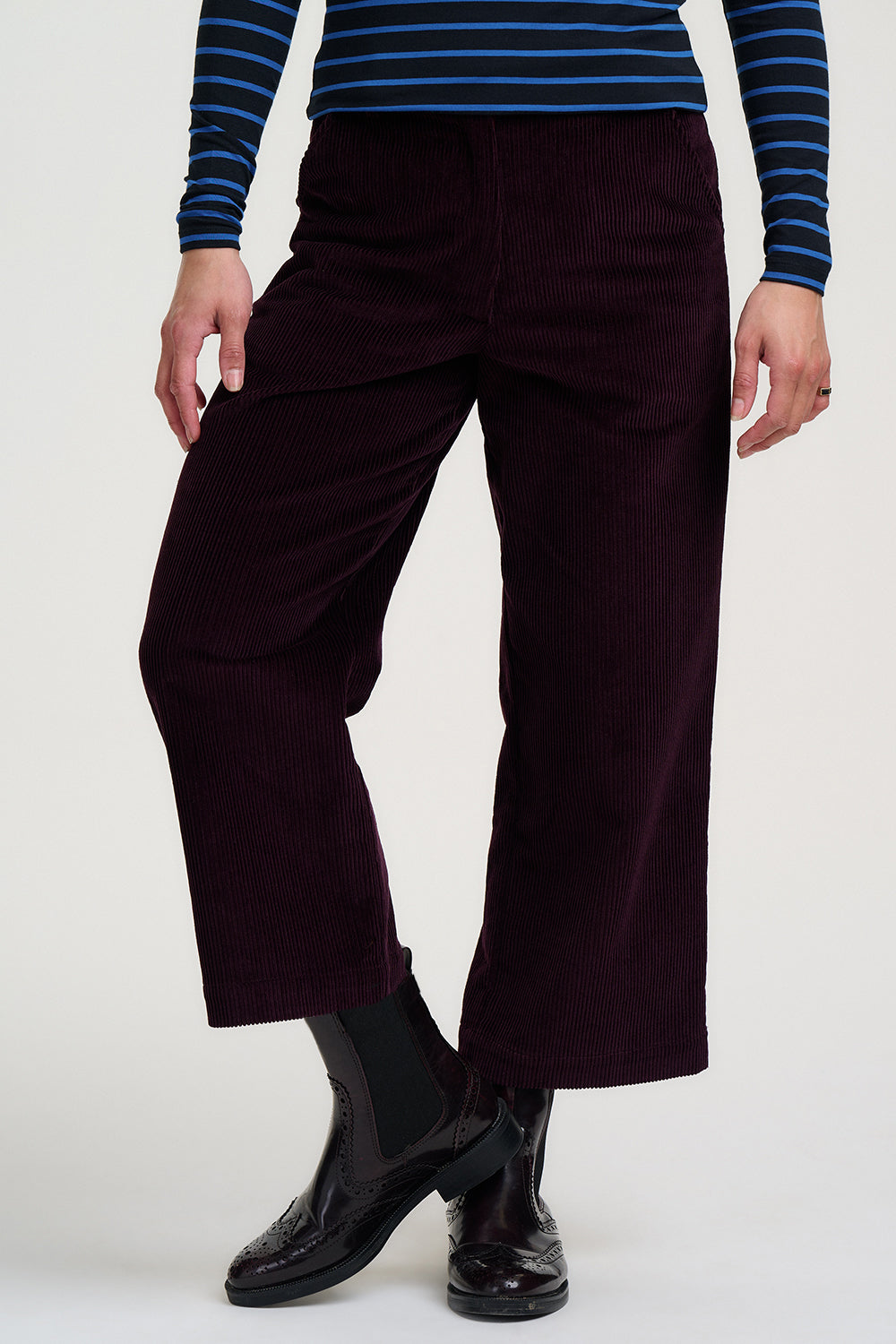 Sugarhill Brighton Lindley cropped plum cords - [shop_name Strathaven] [womens clothing]