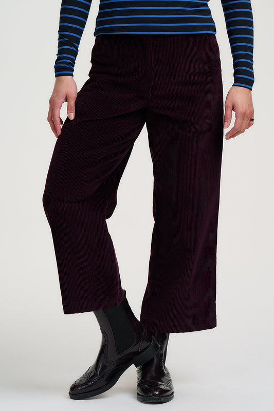 Sugarhill Brighton Lindley cropped plum cords - [shop_name Strathaven] [womens clothing]