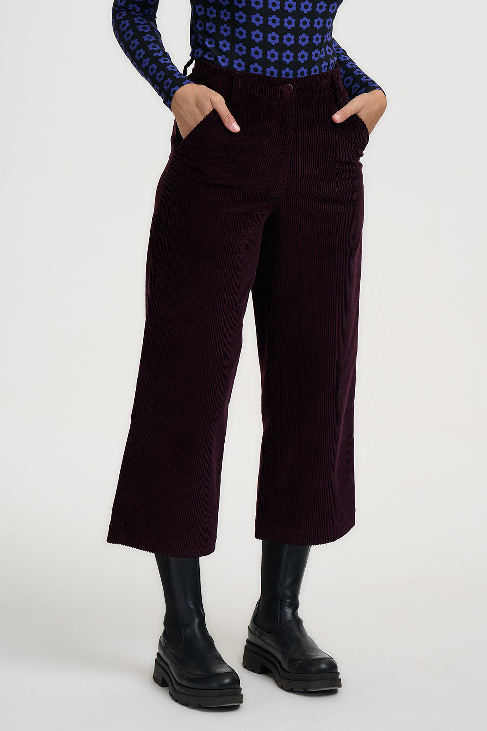 Sugarhill Brighton Lindley cropped plum cords - [shop_name Strathaven] [womens clothing]
