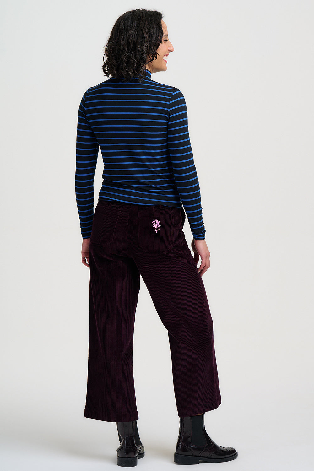 Sugarhill Brighton Lindley cropped plum cords - [shop_name Strathaven] [womens clothing]