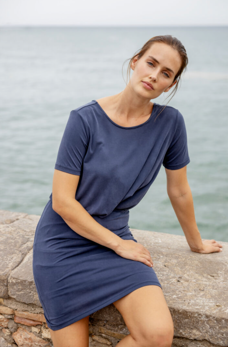 Fransa Zenia dress in navy