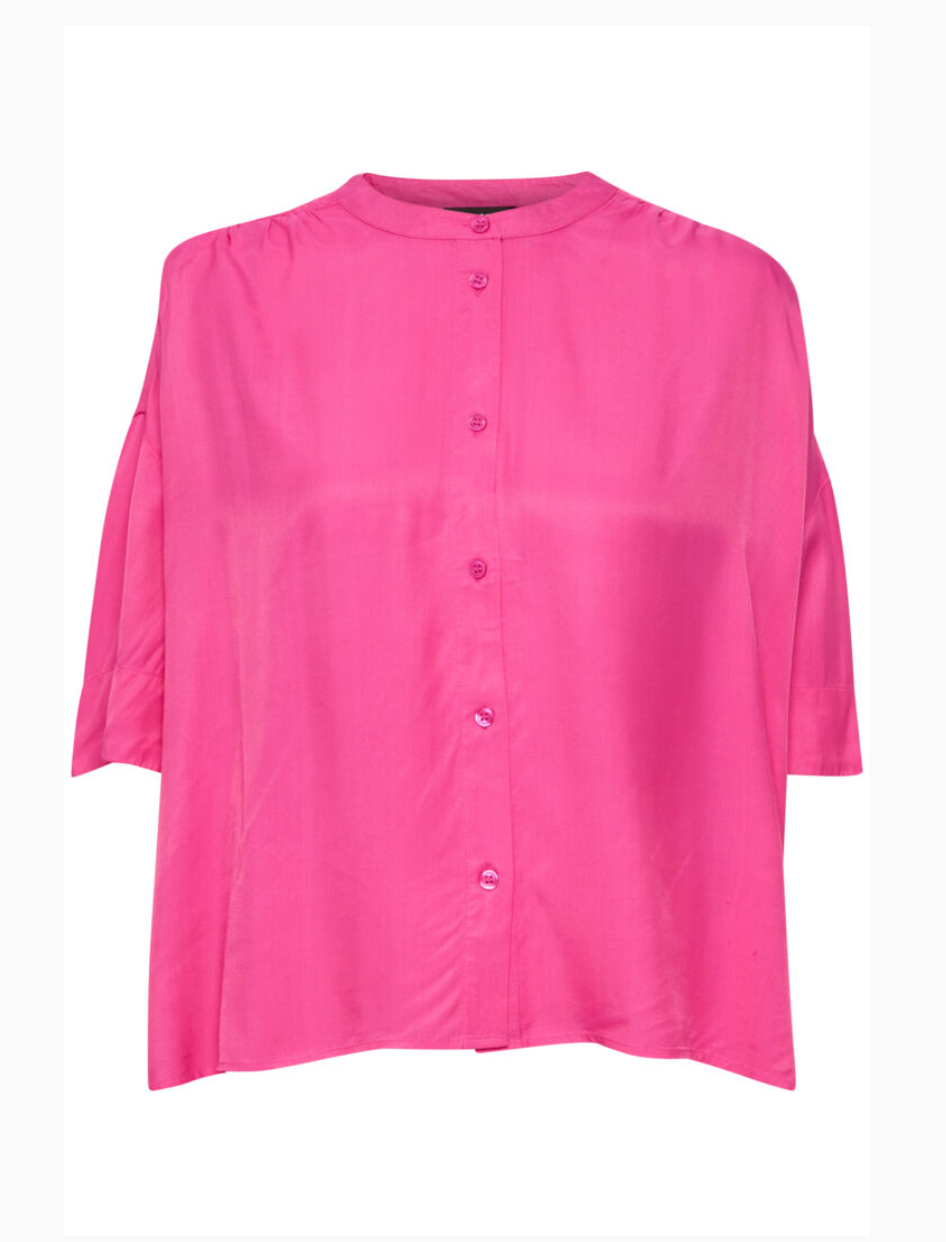 Soaked Cattie 3/4 blouse in fuchsia - last one!