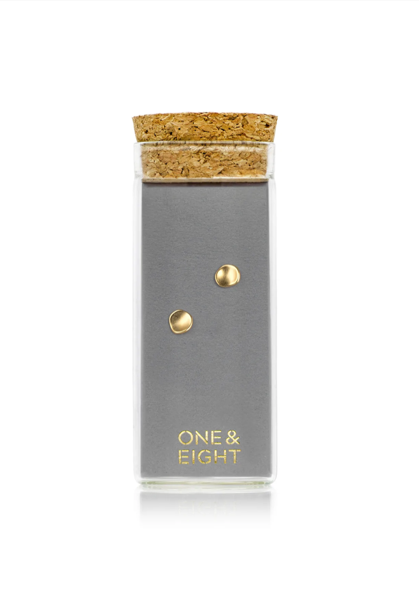 One & Eight gold Seville stud earrings