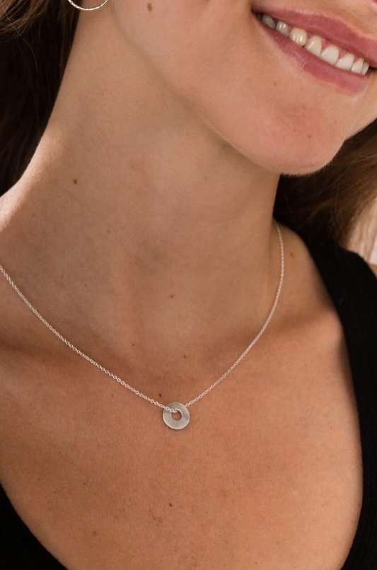 One & Eight shiny sterling silver Tolvan necklace