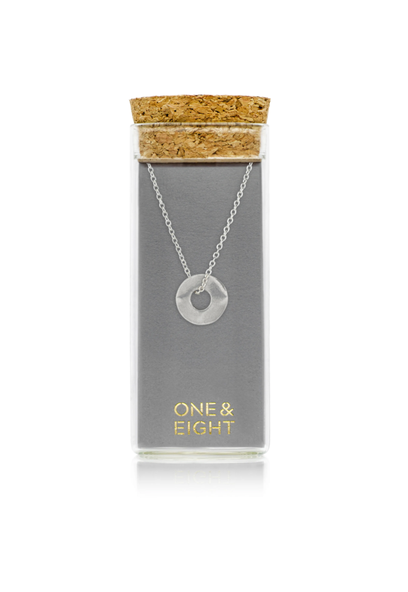 One & Eight shiny sterling silver Tolvan necklace