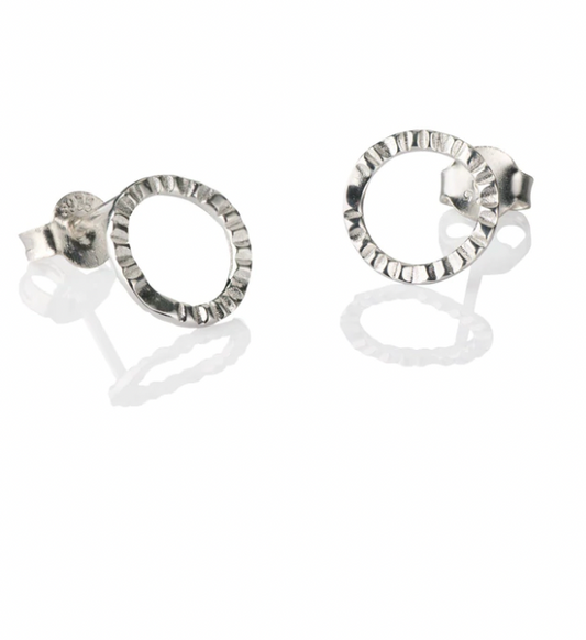 One & Eight Madrid maxi silver stud earrings