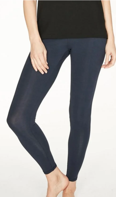 Thought bamboo base layer leggings in navy - leafy green